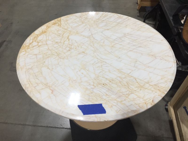 Photo 4 of LIGHT MARBLE CENTER TABLE 29H X 36W 21DIA BASE INCHES