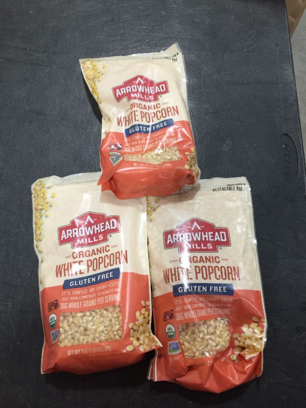 Photo 2 of (3 Pack) Arrowhead Mills Organic White Popcorn, 24 Oz
Best By Jan/27/22

