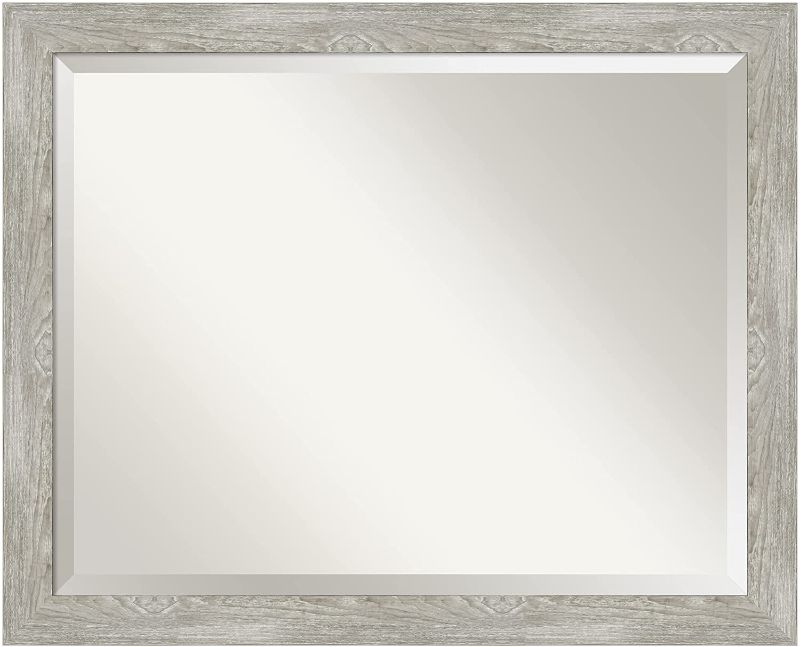 Photo 1 of Amanti Art Bathroom Wall Mirror (24 x 36-1 in.), Dove Greywash Narrow Frame - Bathroom Mirror, Vanity Mirror - Grey, Large
