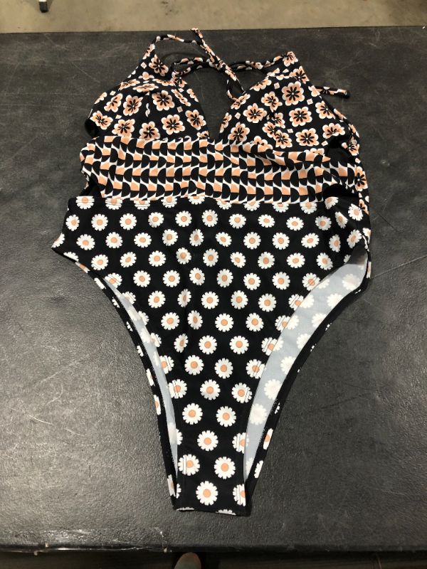 Photo 1 of Soleil Geo Geometric One Piece Swimsuit, XL