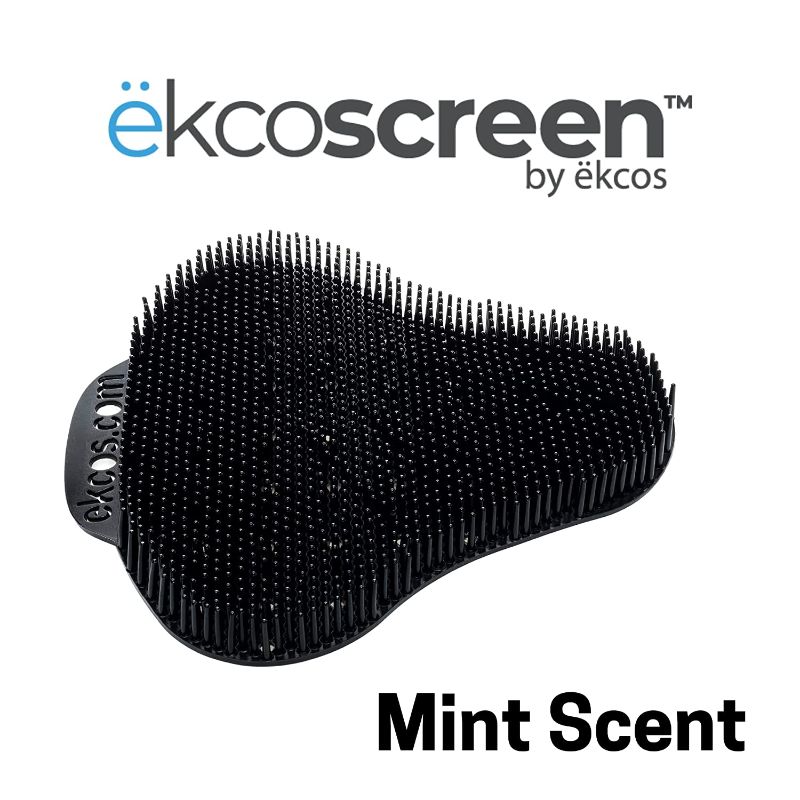 Photo 2 of 4 Pack ekcoscreen 60 Day Premium Anti-Splash Urinal Screen, 7" x 7" Black/Mint