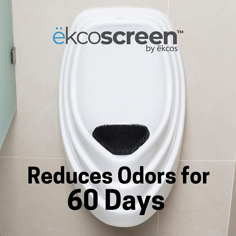 Photo 3 of 4 Pack ekcoscreen 60 Day Premium Anti-Splash Urinal Screen, 7" x 7" Black/Mint