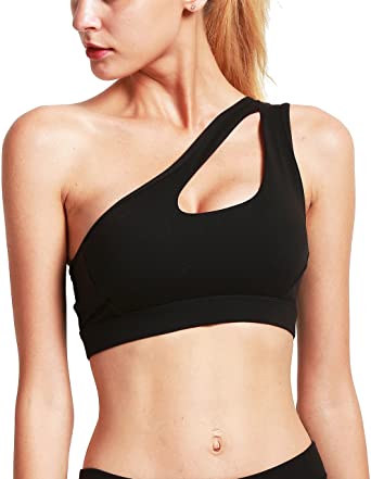 Photo 1 of RUNNING GIRL One Shoulder Sports Bra Black [Size S]