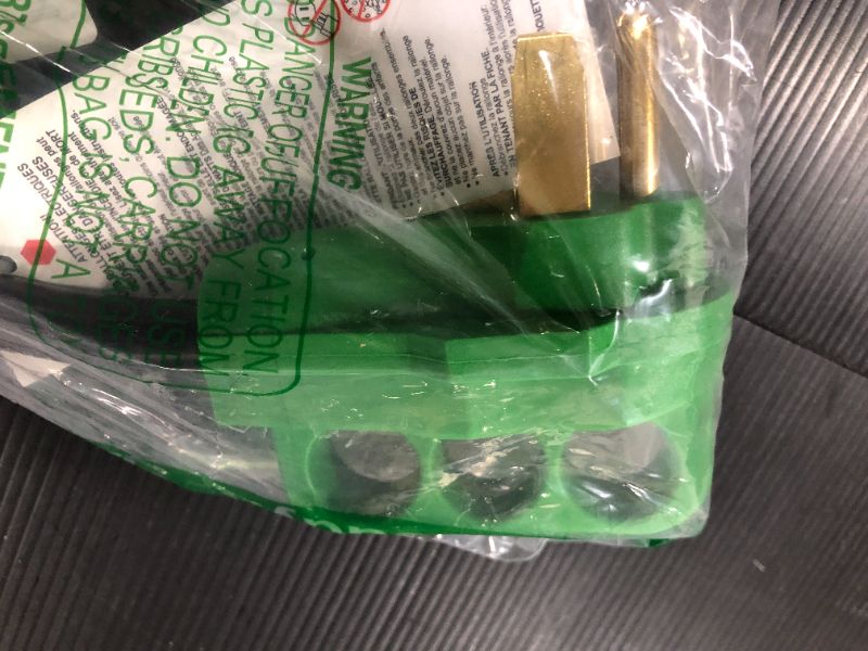 Photo 1 of 4 Prong New Electric Dryer Plug Male to 3-Prong Old Dryer Receptacle Female Connector Adapter [GREEN]