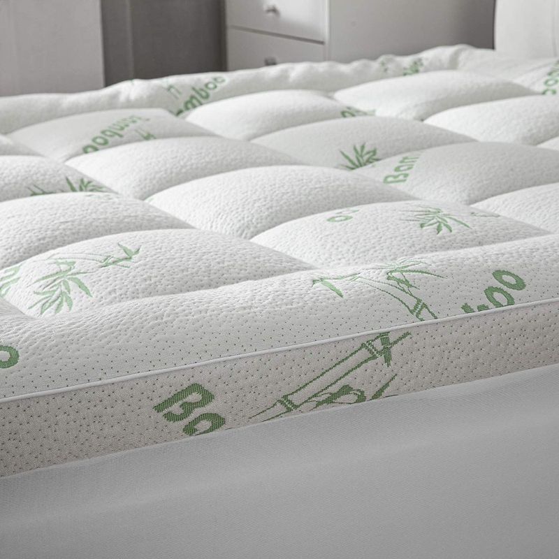 Photo 1 of Bamboo Mattress Topper King Size with 8-21" Deep Pocket Mattress Pad for Back Pain Pillow Top Mattress Cooling Cover Quilted Mattress Protector with Down Alternative Fill (76x80)