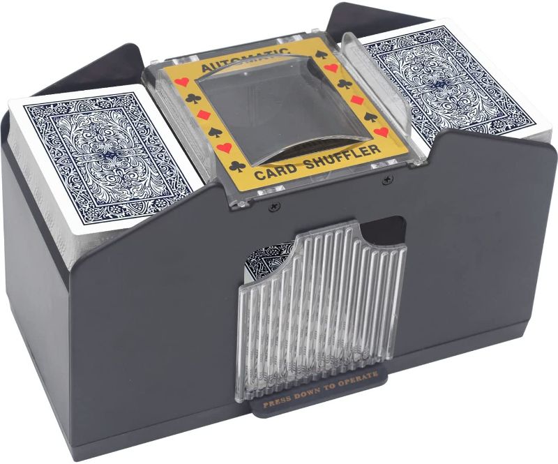 Photo 1 of TAAVOP Card Shuffler 2-4 Deck Automatic, Battery-Operated Electric Card Shuffler Machine for UNO/Poker/Playing Card