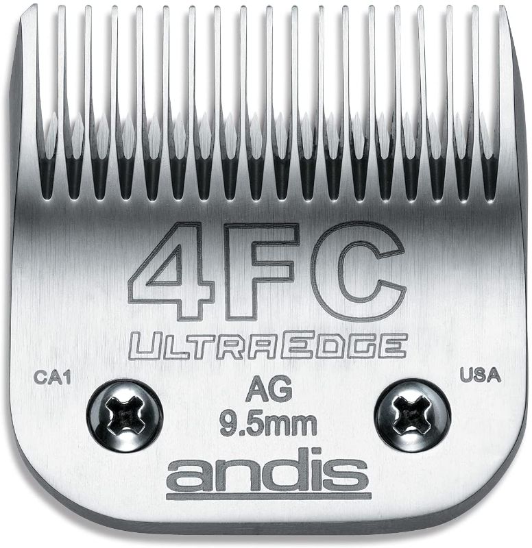 Photo 1 of Andis Carbon-Infused Steel UltraEdge Dog Clipper Blade, Size-4 FC, 3/8-Inch Cut Length (64123), Silver, 1 Count (Pack of 1)