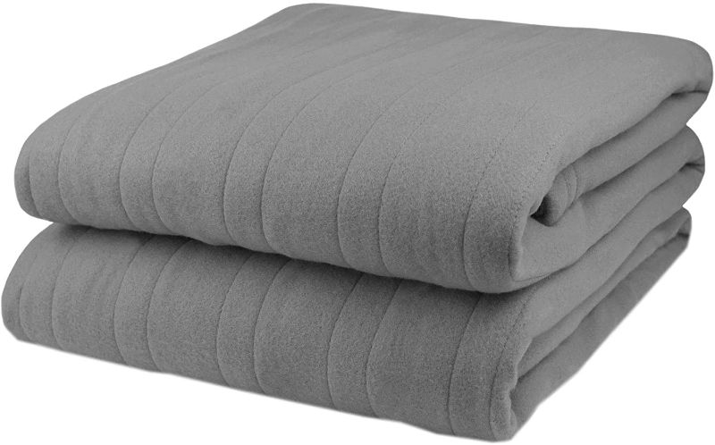 Photo 1 of 
Biddeford Comfort Knit Fleece Electric Heated Warming Blanket Full Gray Washable