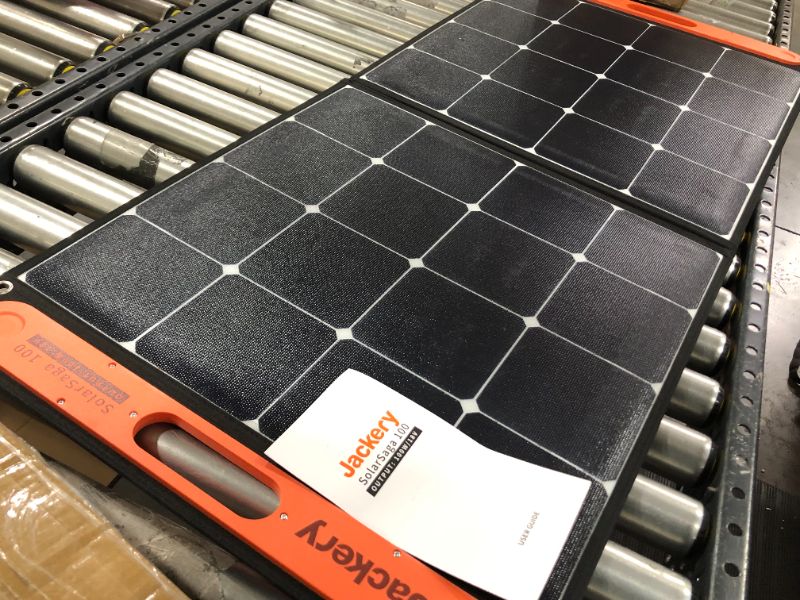 Photo 2 of Jackery SolarSaga 100W Portable Solar Panel for Explorer 240/300/500/1000/1500 Power Station, Foldable US Solar Cell Solar Charger with USB Outputs for Phones (Can't Charge Explorer 440/ PowerPro)
