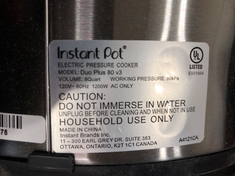 Photo 4 of Instant Pot Duo Plus 8 qt 9-in-1 Slow Cooker/Pressure Cooker