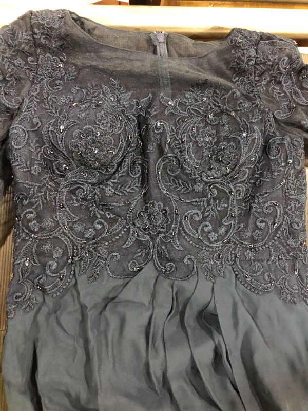 Photo 1 of A-Line Scoop Neck Floor-Length Chiffon Lace Mother of the Bride Dress [Size 16]