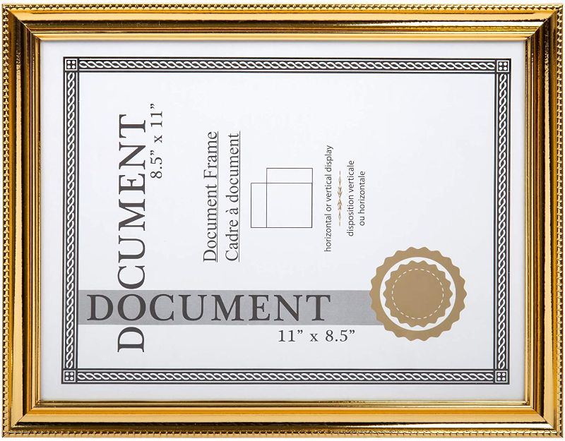 Photo 1 of [2 pack]  Classic Diploma Frame for Documents and Certificates, 8.5 x 11 inches, Gold