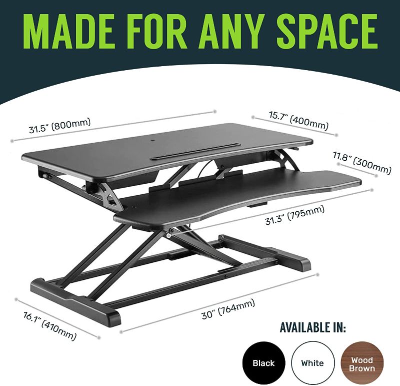 Photo 2 of TechOrbits Standing Desk Converter - 32 Inch MDF Wood Adjustable Sit to Stand Up Desk Riser