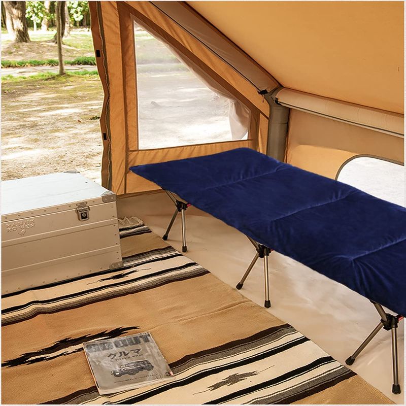 Photo 1 of Camping Cot Pad for Adults, Comfortable Thicker Cotton Sleeping Cot Pad Mattress Royal Blue