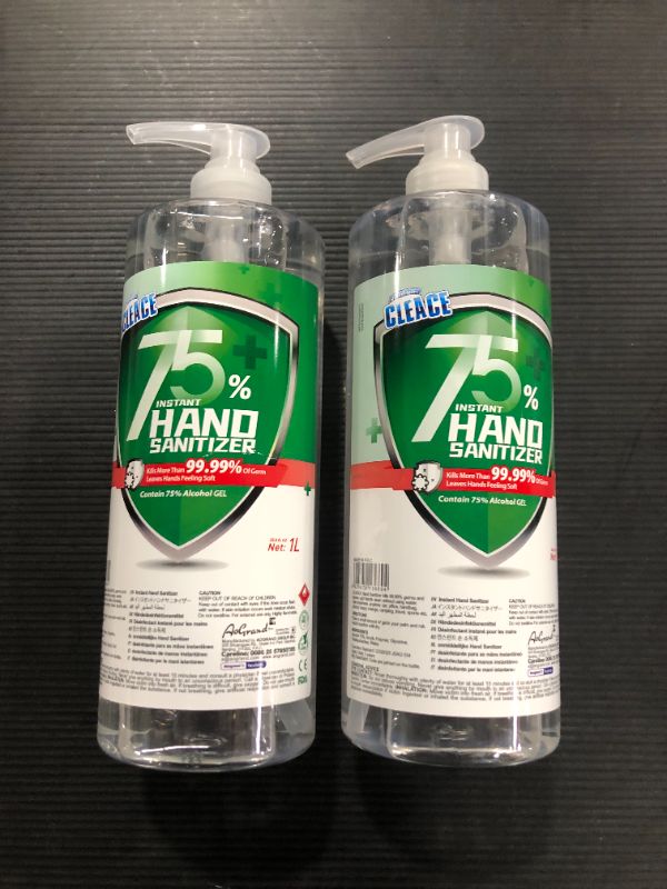 Photo 2 of [2Pack] Cleace® 1-liter 75% Alcohol Hand Sanitizer