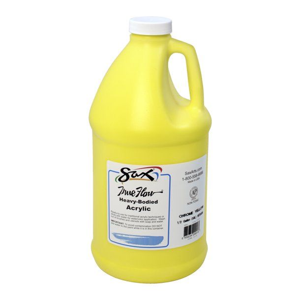 Photo 1 of Sax True Flow Heavy Body Acrylic Paint, Half Gallon, Chrome Yellow