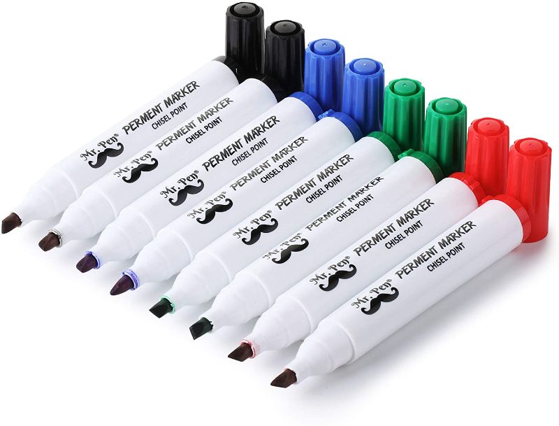 Photo 1 of Mr. Pen- Permanent Markers, 8 Pack, Assorted Colors, Chisel Tip, Colored Markers, Marker Set, Chisel Tip Markers, Colored Permanent Markers, Permanent Markers Assorted Colors, Colored Markers
