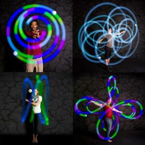 Photo 1 of Spin Balls LED Poi Kit 8 Light Nodes Set of Two Changes Color Able Play Glow Fun
