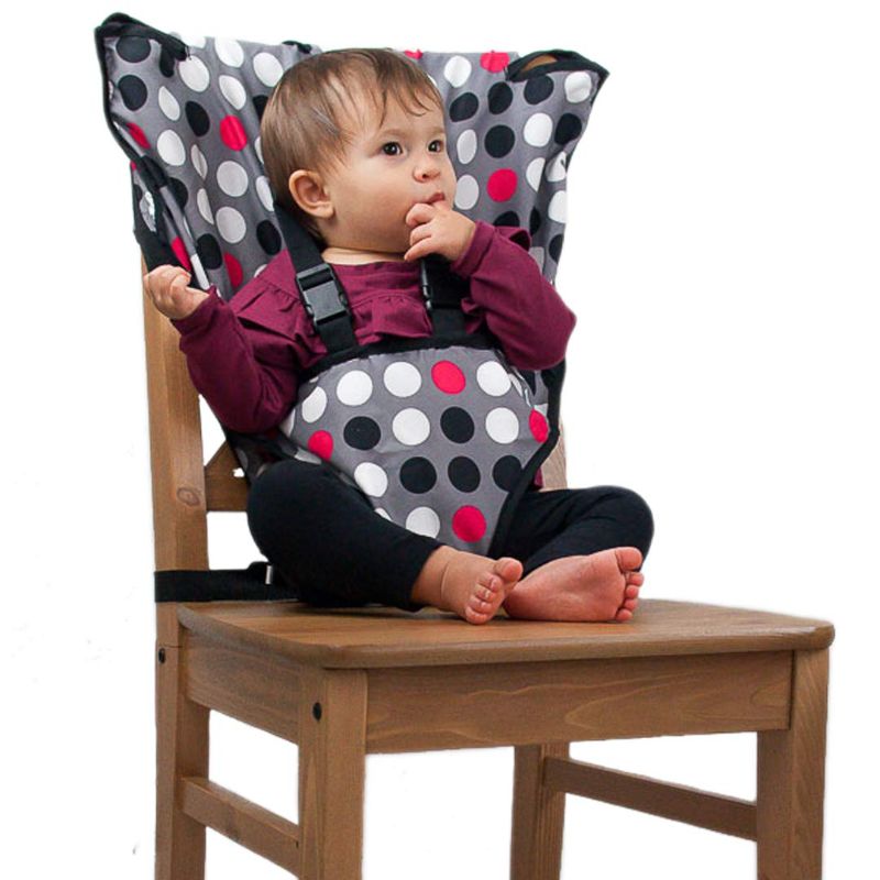 Photo 1 of The Original Easy Seat Portable Safety Harness Chair Accessory (Polka Dot) - Quick, Easy Cloth Portable High Chair for Travel, Fits in Your Hand Bag as a Convenient Baby Travel Accessory
