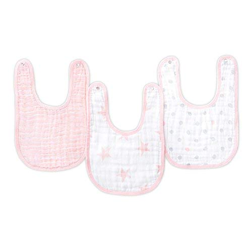 Photo 1 of aden + anais Essentials Snap Baby Bib, 100% Cotton Muslin, 3 Layer Burp Cloth, Super Soft & Absorbent for Infants, Newborns and Toddlers, Adjustable with Snaps, 3 Pack, Doll
