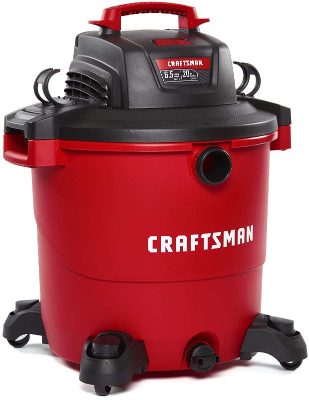 Photo 1 of CRAFTSMAN CMXEVBE17596 20 Gallon 6.5 Peak HP Wet/Dry Vac, Heavy-Duty Shop Vacuum with Attachments , Red