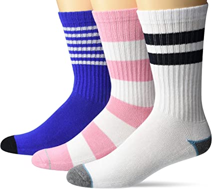 Photo 1 of Goodthreads Men's 3-Pack Striped Ribbed Crew Sock, US 8-12