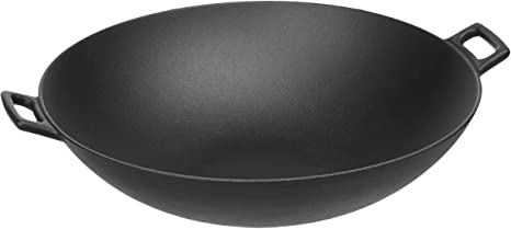 Photo 1 of Amazon Basics Pre-Seasoned Cast Iron Wok Pan
