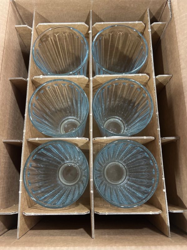 Photo 1 of Amazon Commercial Drinking Glasses, Fluted Highball - Set of 6