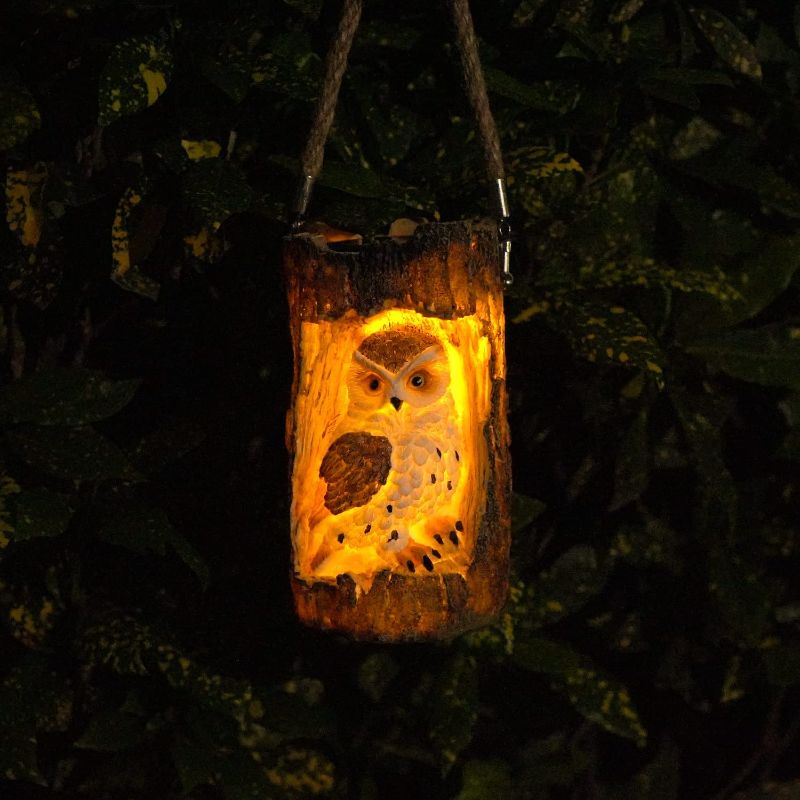 Photo 1 of ASFSKY Solar Owl Garden Decorations LED Owl Hanging Lanterns Waterproof for Outdoor Decorative Owl in The Tree Owl Ornament Owl Gifts for Owl Lovers (Brown)
