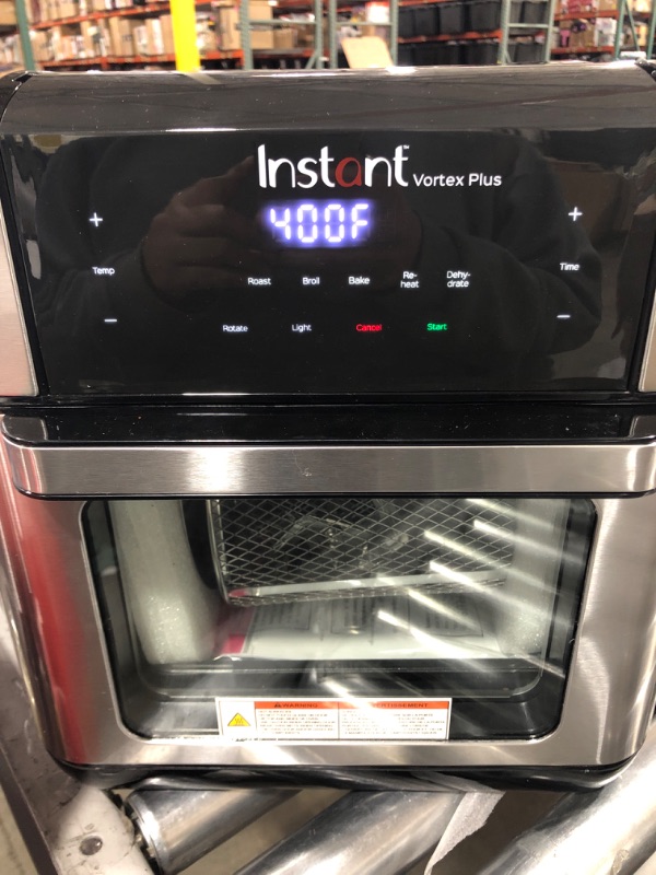 Photo 3 of Instant Vortex Plus 10 Quart Air Fryer, Rotisserie and Convection Oven, Air Fry, Roast, Bake, Dehydrate and Warm, 1500W, Stainless Steel and Black
