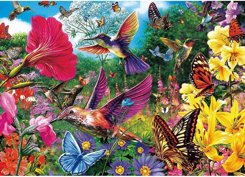 Photo 1 of The Songbirds and Colourful flowers-1000 Piece Jigsaw Puzzle, Adults Kids Puzzle Game Toys Gift,Artwork Art Large Size Puzzle Toy Educational Gift Home Decoration 27 x 20inch
