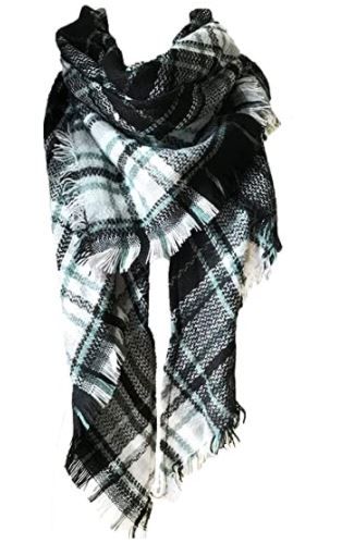Photo 1 of Wander Agio Women's Warm Long Shawl Winter Wraps Large Scarves Knit Cashmere Feel Plaid Triangle Scarf
