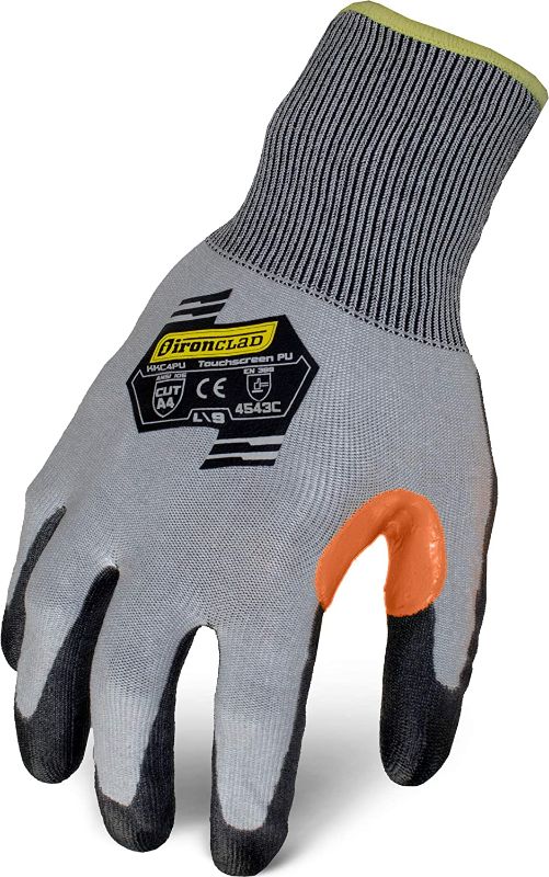 Photo 1 of Ironclad Command Touchscreen Knit PU Glove; Touchscreen Infused Palm, A4 Cut Resistant, Polyurethane Palm Coating, Size XL 