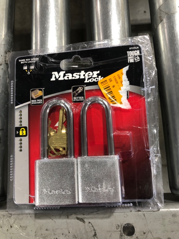 Photo 2 of 1-1/2 in. Solid Aluminum Padlock with 2 in. Shackle (2-Pack)
