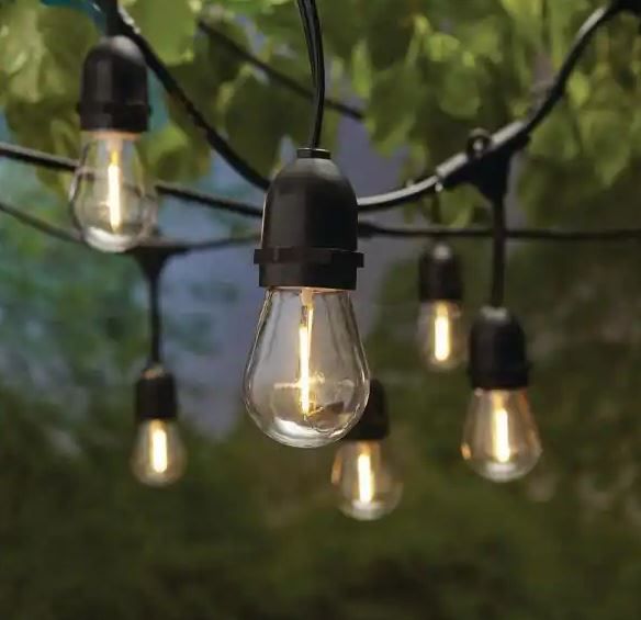 Photo 1 of Outdoor 20 ft. 10 Socket LED Solar Edison Bulb String Light