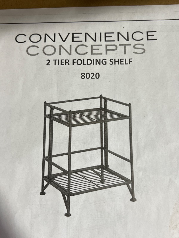 Photo 1 of 2-tier storage shelf folding metal black