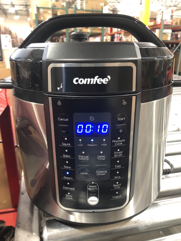 Photo 2 of COMFEE’ 6 Quart Pressure Cooker 12-in-1, One Touch Kick-Start Multi-Functional Programmable Slow Cooker, Rice Cooker, Steamer, Sauté pan, Egg Cooker, Warmer and More
