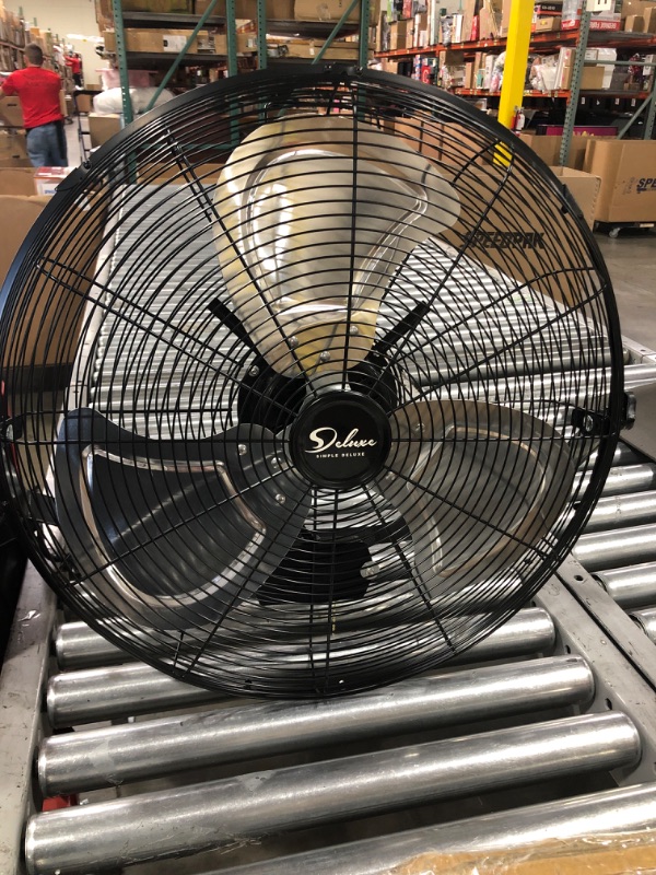 Photo 2 of 18 Inch Industrial Wall Mount Fan, 3 Speed Commercial Ventilation Metal Fan for Warehouse, Greenhouse, Workshop, Patio, Factory and Basement - High Velocity
