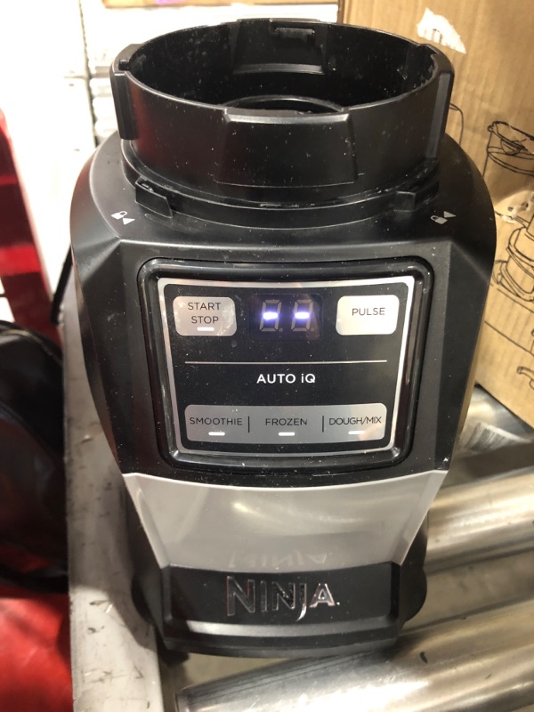 Photo 2 of Ninja AMZ493BRN Compact Kitchen System, 1200W, 3 Functions for Smoothies, Dough & Frozen Drinks with Auto-IQ, 72-oz.* Blender Pitcher, 40-oz. Processor Bowl & 18-oz. Single-Serve Cup, Grey
