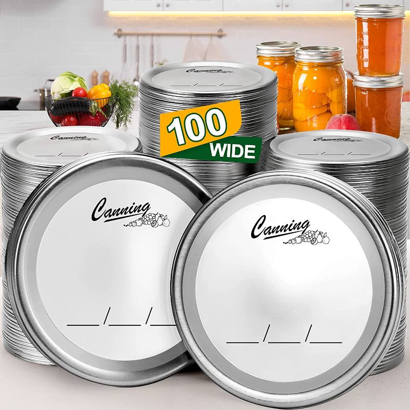 Photo 1 of [WIDE Mouth] Canning Lids for Ball, Kerr Jars - Split-Type Metal Mason Jar Lids for Canning (NOT SAME BRAND)