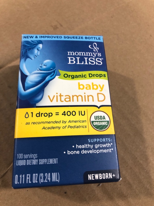 Photo 2 of Mommy's Bliss Organic Drops No Artificial Color, Vitamin D, 0.11 Fl Oz EXP 02/2023
