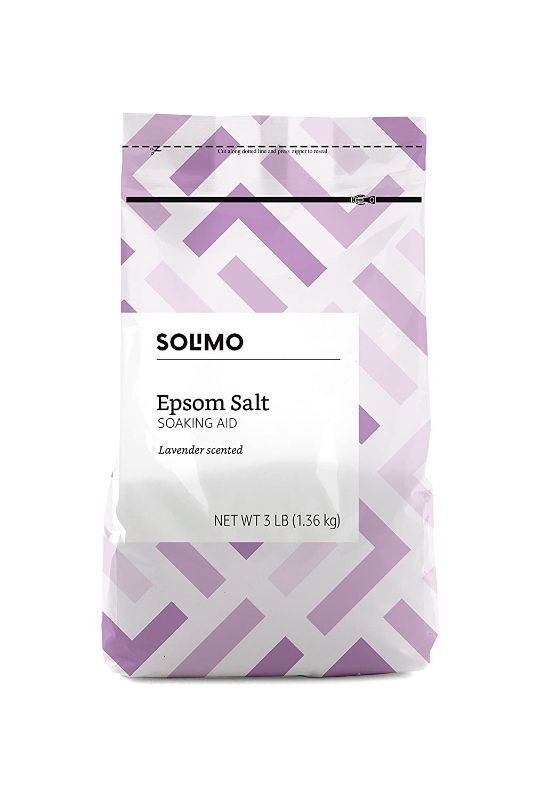 Photo 1 of Amazon Brand - Solimo Epsom Salt Soaking Aid, Lavender Scented, 3 Pound
