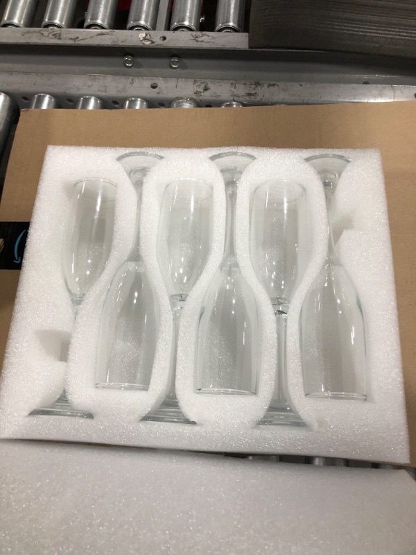 Photo 2 of Classic Champagne Flutes, Set of 12, 6 Oz Premium Stemmed Champagne Glasses, Sparkling Wine Glass, Crystal Clear
