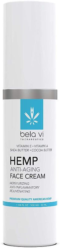 Photo 1 of bela vi Anti-Aging Hemp Face Cream | 500mg Hemp Oil | Made in USA | Moisturizing Skin Recovery Cream | Natural Hemp Oil, Shea Butter, Cocoa Butter, Mango Butter, Vitamin A | 1.69 oz Bottle
