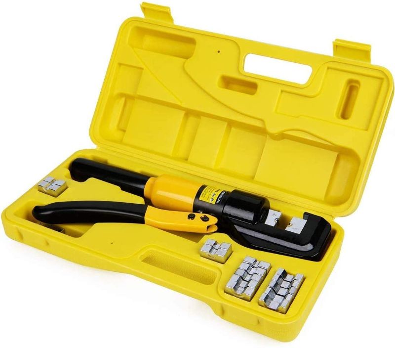 Photo 1 of 10 Tons Hydraulic Wire Battery Cable Lug Terminal Crimper Crimping Tool With 9 Pairs of Dies
