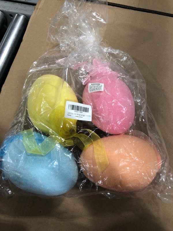 Photo 1 of 4 PCS EASTER HANGING EGGS COLORFUL 