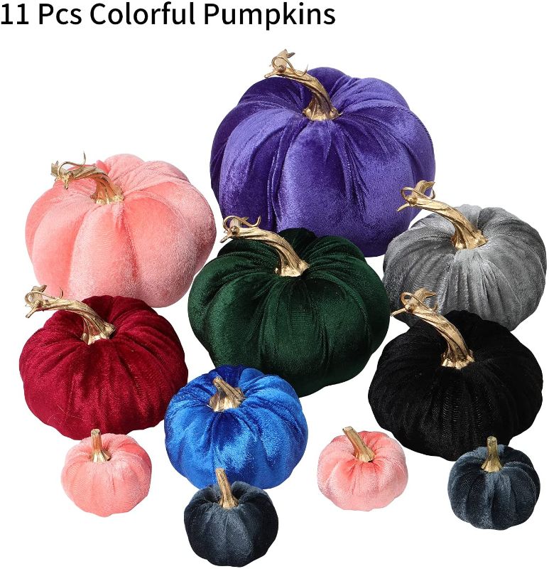 Photo 1 of AOLIGE 12 PCS Pumpkins Decoration Fall Harvest Assorted Fake Pumpkins for Halloween Thanksgiving