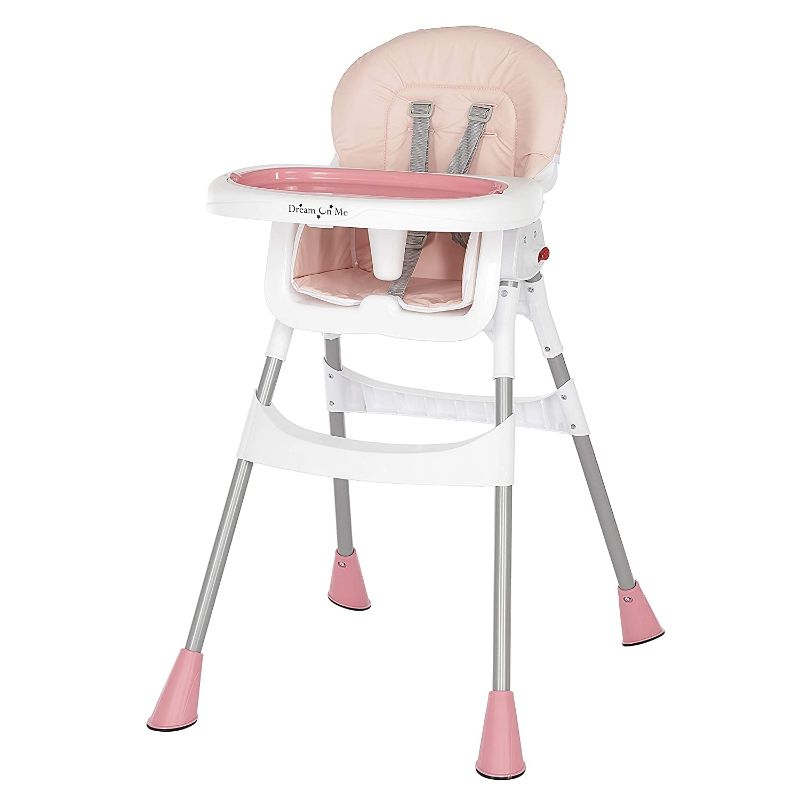 Photo 1 of Dream On Me Portable 2-In-1 Tabletalk High Chair |Convertible |Compact High Chair |Light Weight Portable Highchair, Pink (244-PNK)
