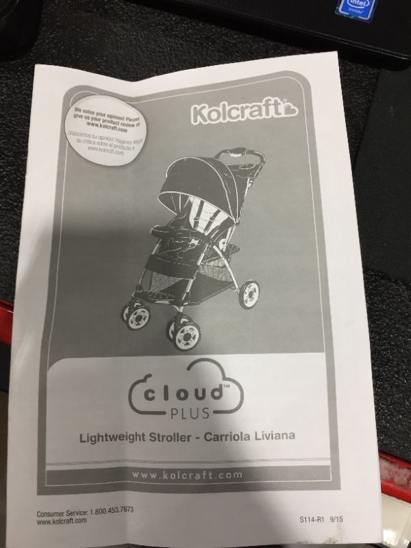 Photo 3 of Kolcraft - Cloud Plus Lightweight Easy Fold Compact Travel Baby Stroller - Slate Grey
