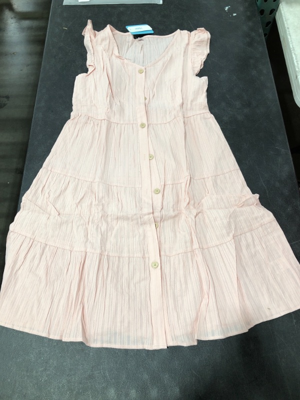 Photo 1 of WOMEN'S PINK SLEEVELESS COTTON DRESS. SIZE LARGE. NEW WITH TAGS.